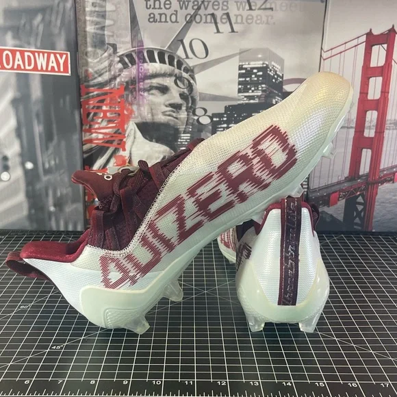 Adidas Adizero 21 Football Cleats Maroon White Men's Size 12 US FY8350 NEW - Picture 11 of 12